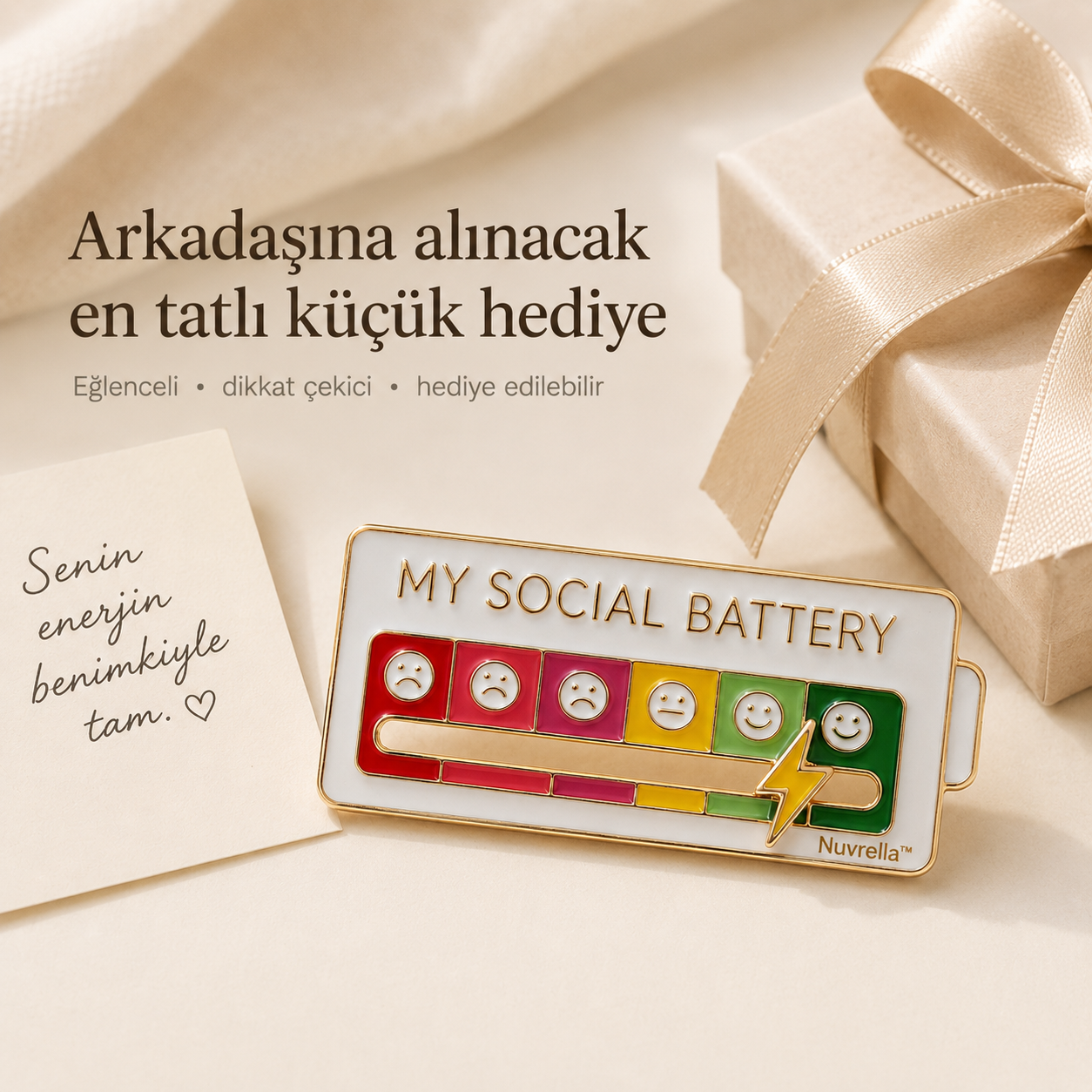 Nuvrella™ MoodPin Social Battery Rozet